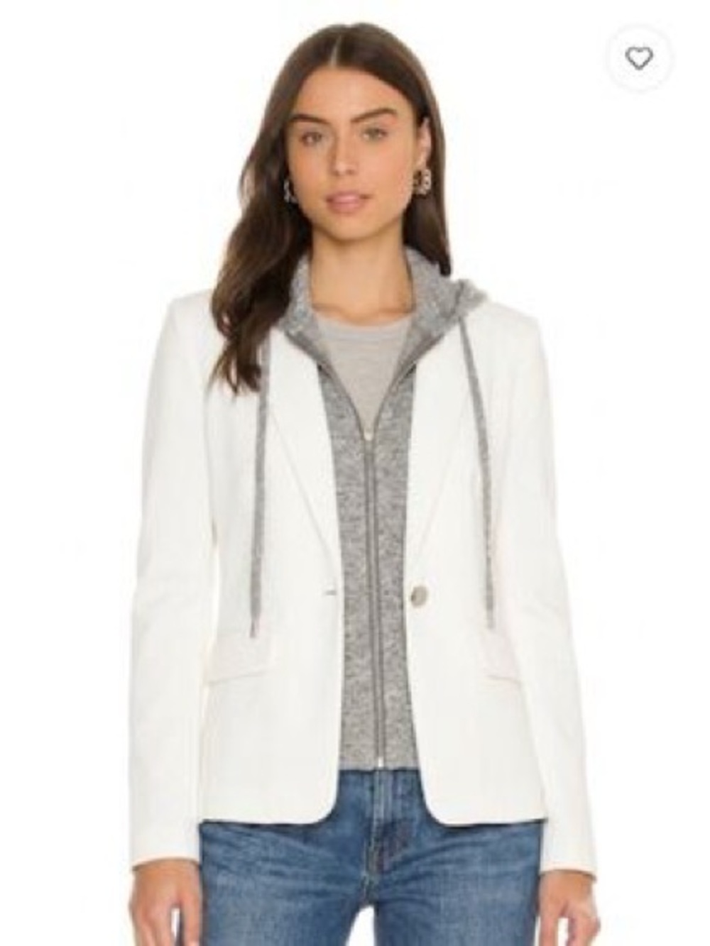 πΌNWOT-EVEREVE DAWSON WHITE/GRAY HOODED BLAZER